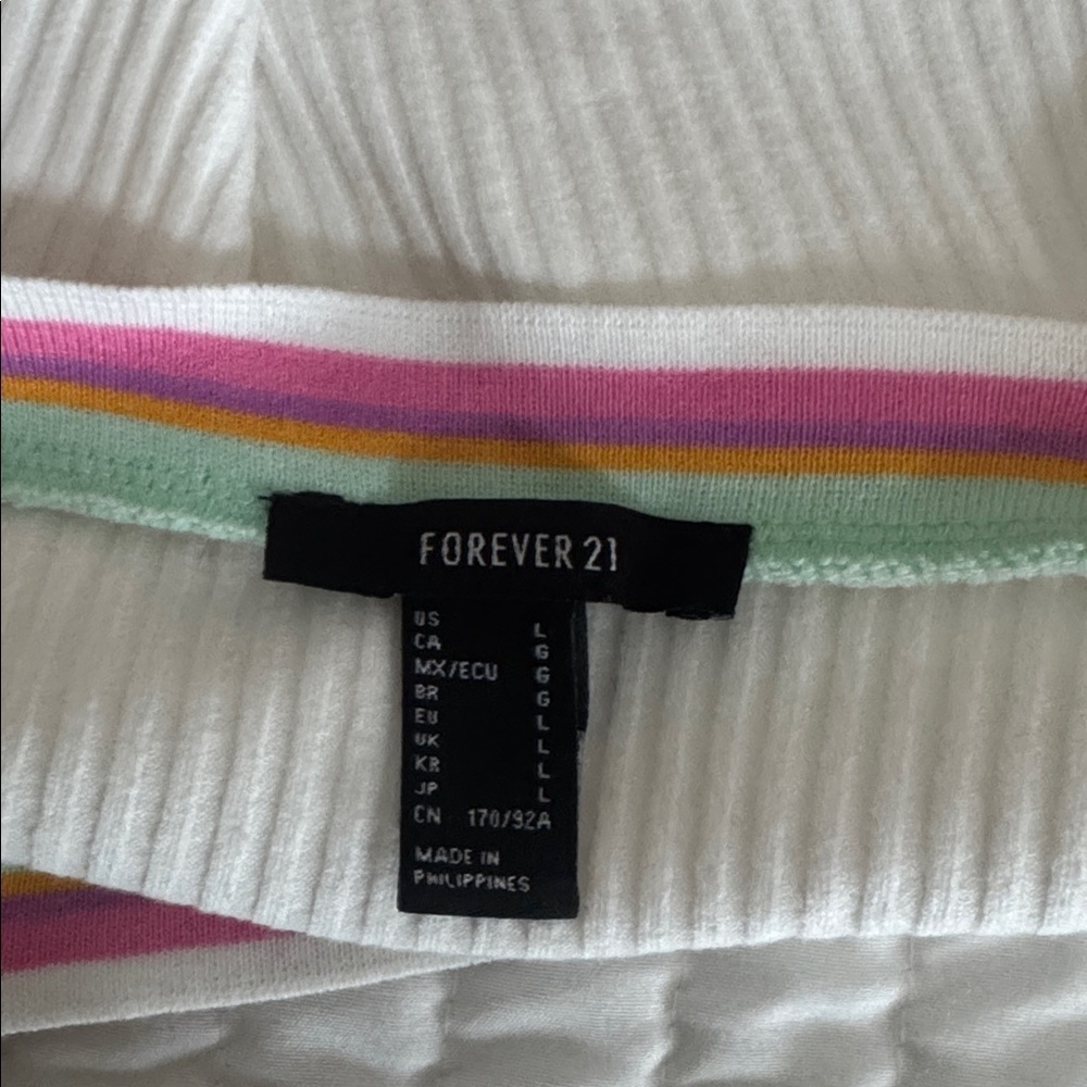 Forever 21 White Tank with Multicolor Trim - Picture 5 of 5